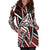 Kosrae Women's Hoodie Dress - Tribal Flower Special Pattern Red Color - Polynesian Pride