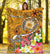 Samoa Custom Personalised Premium Blanket - Turtle Plumeria (Gold) - Polynesian Pride