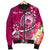 Samoa Custom Personalised Men's Bomber Jacket - Turtle Plumeria (Pink) - Polynesian Pride