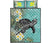 Hawaii Turtle Sea Plumeria Quilt Bed Set Blue - Polynesian Pride