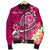 Tahiti Custom Personalised Men's Bomber Jacket - Turtle Plumeria (Pink) - Polynesian Pride