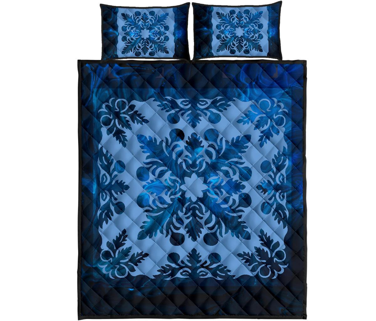 Hawaiian Quilt Double Breadfruit Quilt Bed Set - Polynesian Pride