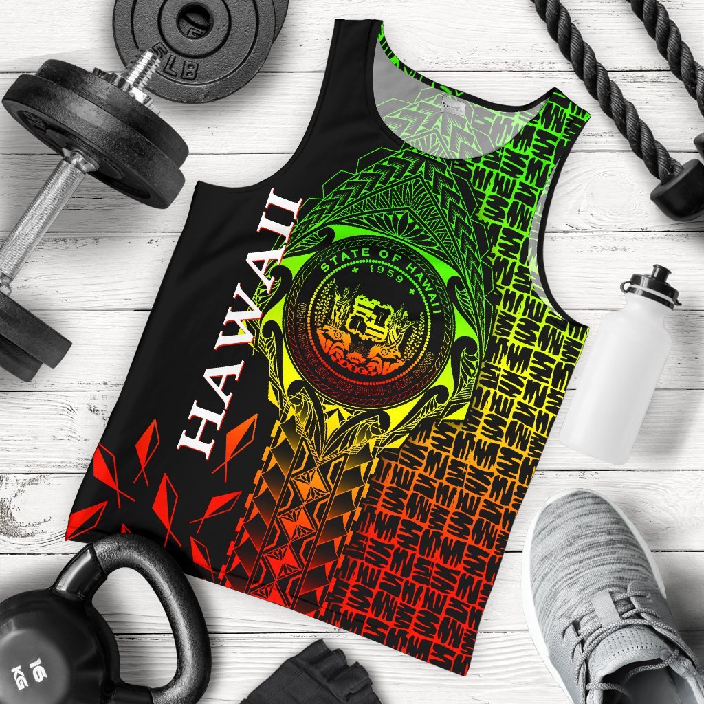 Hawaii Men's Tank Top - Hawaii Seal Rocket Style (Reggae) Black - Polynesian Pride