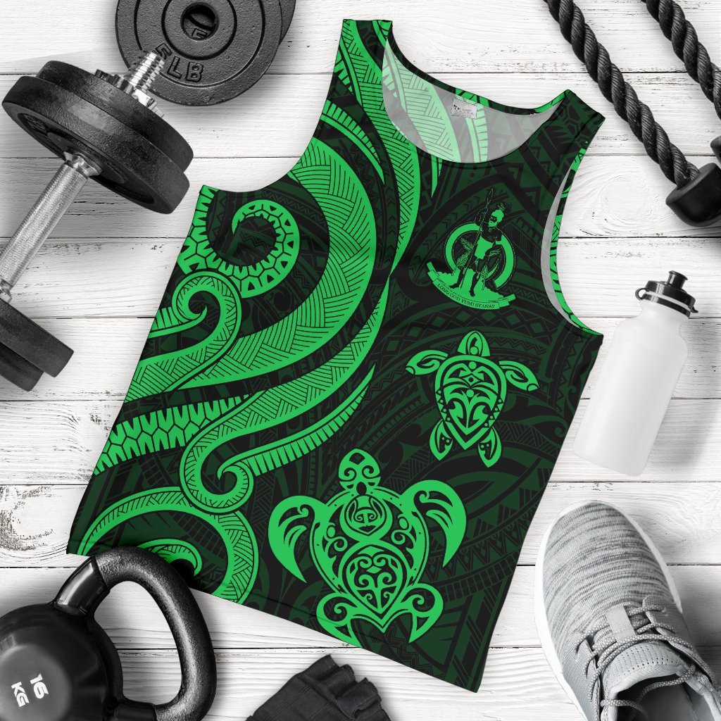 Vanuatu Men's Tank Top - Green Tentacle Turtle Green - Polynesian Pride