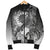 Cook Islands Custom Personalised Men's Bomber Jacket - Humpback Whale with Tropical Flowers (White) - Polynesian Pride