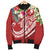 YAP Polynesian Men's Bomber Jacket - Summer Plumeria (Red) - Polynesian Pride