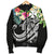 Wallis and Futuna Polynesian Men's Bomber Jacket - Summer Plumeria (Black) - Polynesian Pride