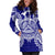 American Samoa Polynesian Hoodie Dress Map Blue - Polynesian Pride