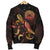 American Samoa Polynesian Men's Bomber Jacket - Turtle With Blooming Hibiscus Gold - Polynesian Pride