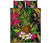 Hawaii Tropical Flowers Pineapple Quilt Bed Set Black - Polynesian Pride