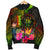 Niue Polynesian Men's Bomber Jacket - Hibiscus and Banana Leaves - Polynesian Pride