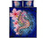 Hawaii Polynesian Pink Hibiscus Seahorse Quilt Bed Set Blue - Polynesian Pride