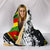 Polynesian Kanaka Flag hooded Blanket - Nora Style - White - Polynesian Pride