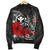 Polynesian Hawaii Kanaka Maoli Men's Bomber Jacket - Humpback Whale with Hibiscus (White) - Polynesian Pride