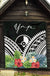 Yap Premium Quilt - Yap Coat of Arms & Polynesian Tropical Flowers White - Polynesian Pride