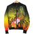 Yap Men's Bomber Jacket - Humpback Whale with Tropical Flowers (Yellow) - Polynesian Pride