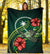 Chuuk Polynesian Premium Blanket - Green Turtle Hibiscus - Polynesian Pride