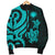 Northern Mariana Men's Bomber Jacket - Tentacle Turtle Turquoise - Polynesian Pride