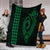 Hawaii Kakau Makau Fish Hook Polynesian Premium Blanket - Green - Polynesian Pride