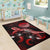 Tahiti Polynesian Area Rugs - Turtle With Blooming Hibiscus Red - Polynesian Pride