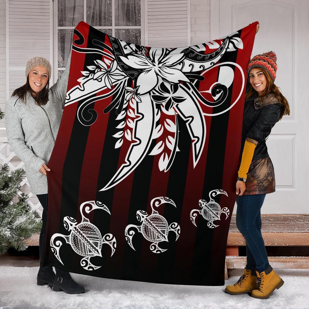 Yap State Premium Blanket - Vertical Stripes Style White - Polynesian Pride