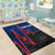 Samoa Personalised Area Rug - Samoa Seal With Polynesian Patterns In Heartbeat Style (Blue) - Polynesian Pride