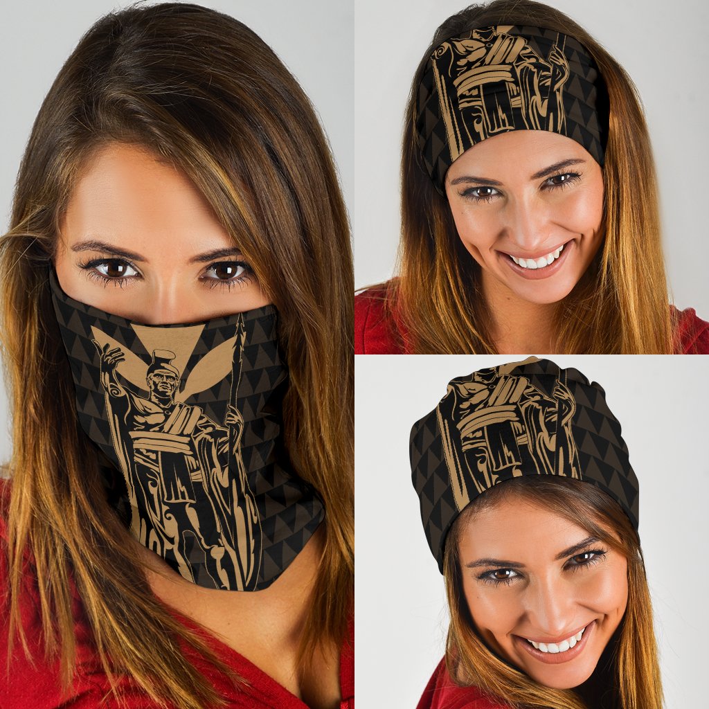 Hawaii King Kanaka Kakau Bandana 3 - Pack - Gold One Size Gold - Polynesian Pride