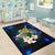 Tuvalu Polynesian Area Rug - Turtle With Plumeria Flowers - Polynesian Pride