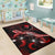 Yap Polynesian Area Rugs - Turtle With Blooming Hibiscus Red - Polynesian Pride