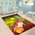 Marshall Islands Custom Personalised Area Rug - Humpback Whale with Tropical Flowers (Yellow) - Polynesian Pride