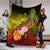 Custom Personalised Samoa Premium Blanket- Humpback Whale with Tropical Flowers (Yellow) - Polynesian Pride