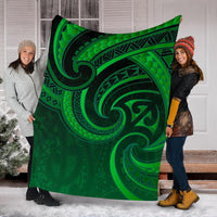 New Zealand Maori Mangopare Premium Blanket Polynesian - Green - Polynesian Pride