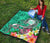 Hawaii Polynesian Premium Quilt - Hawaii Seal With Turtle Plumeria (Turquoise) - Polynesian Pride