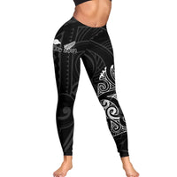 Aotearoa Super Rugby Women Leggings - Maori Kiwi Black - Polynesian Pride