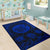 Hawaii Map Honu Hibiscus Polynesian Area Rug Blue AH - Polynesian Pride