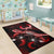 Pohnpei Polynesian Area Rugs - Turtle With Blooming Hibiscus Red - Polynesian Pride