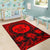 Hawaii Map Honu Hibiscus Polynesian Area Rug Red AH - Polynesian Pride