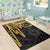 Tahiti Personalised Area Rug - Tahiti Seal In Heartbeat Patterns Style (Gold) - Polynesian Pride