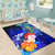 Guam Area Rug - Humpback Whale with Tropical Flowers (Blue) - Polynesian Pride