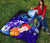 Polynesian Hawaii Premium Quilt - Kanaka Maoli Humpback Whale with Tropical Flowers (Blue) - Polynesian Pride