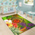 Chuuk Polynesian Area Rug - Manta Ray Tropical Flowers (Reggae) - Polynesian Pride