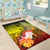 Custom Personalised Yap Area Rug - Humpback Whale with Tropical Flowers (Yellow) - Polynesian Pride