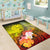 Tahiti Custom Personalised Area Rug - Humpback Whale with Tropical Flowers (Yellow) - Polynesian Pride