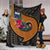 Samoa Premium Blanket - Polynesian Hook And Hibiscus (Nude) - Polynesian Pride