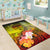 Fiji Custom Personalised Area Rug - Humpback Whale with Tropical Flowers (Yellow) - Polynesian Pride