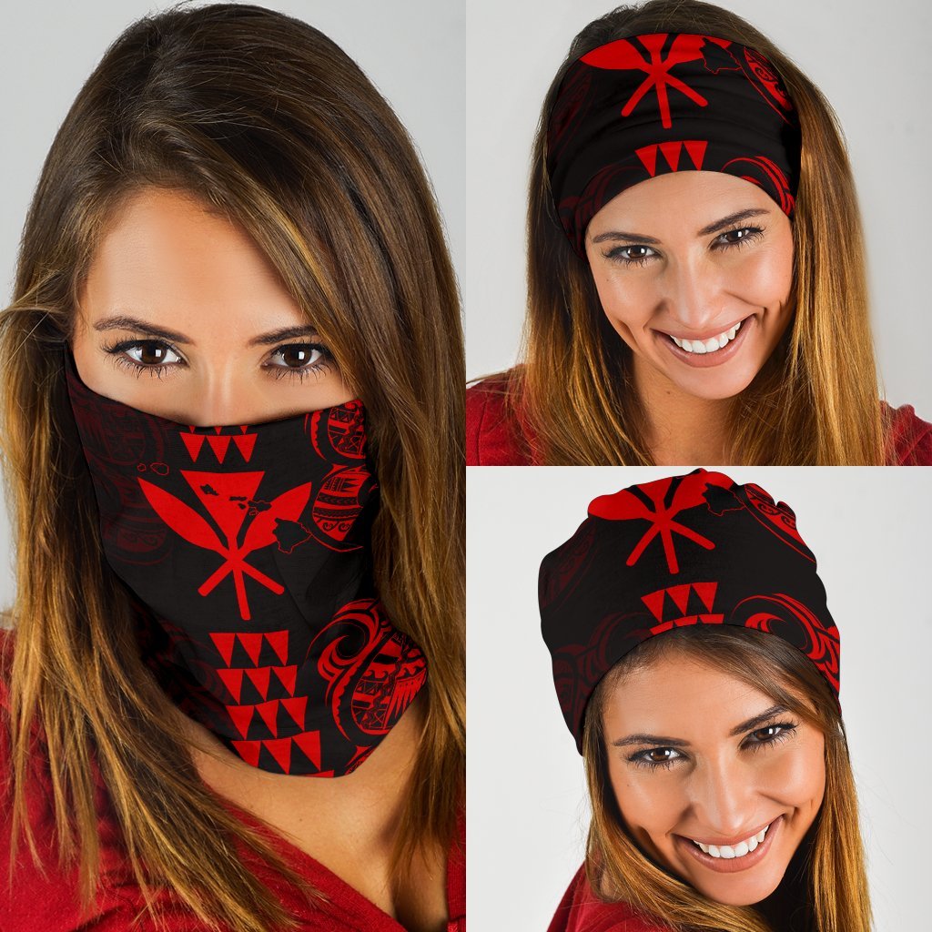 Hawaii Kanaka Kakau Polynesia Bandana 3 - Pack One Size Black - Polynesian Pride