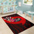 Kosrae Area Rug - Polynesian Hook And Hibiscus (Red) - Polynesian Pride