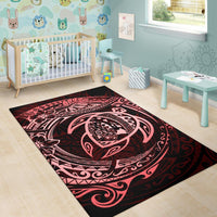 Hawaiian Map Turtle Polynesian Circle Rug AH - Polynesian Pride