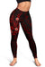 Polynesian Hawaii Women's Leggings - Humpback Whale with Hibiscus (Red) - Polynesian Pride