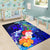 Tonga Custom Personalised Area Rug - Humpback Whale with Tropical Flowers (Blue) - Polynesian Pride